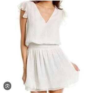 Ramy Brook Simona White Clip Dot Mini Dress